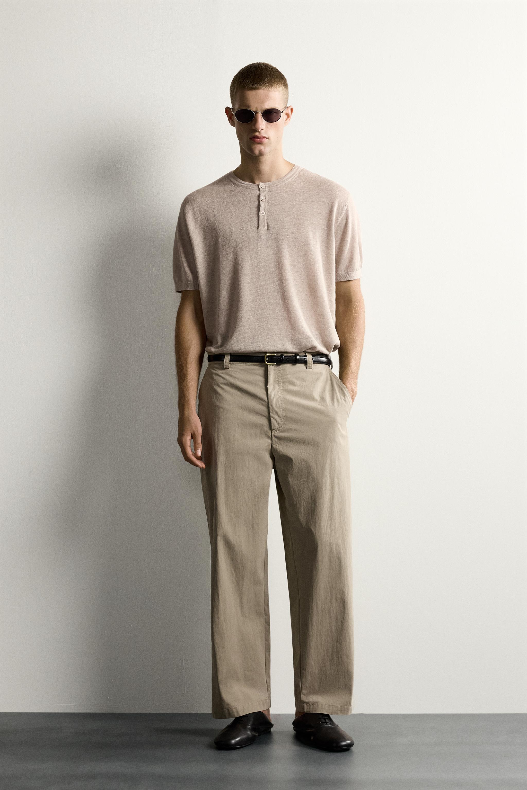 RELAXED FIT DARTED PANTS